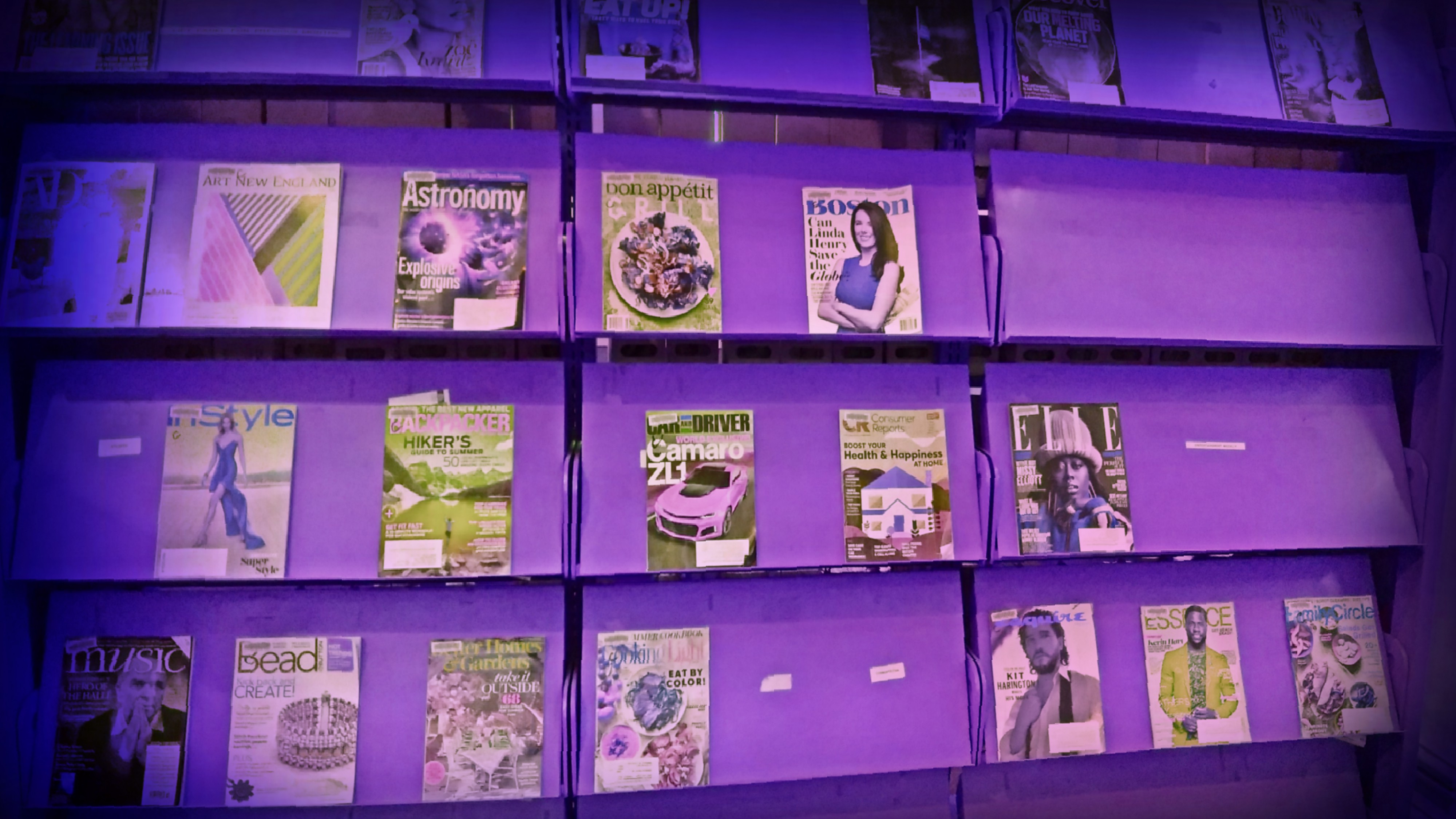 Picture of Periodicals in the library on display
