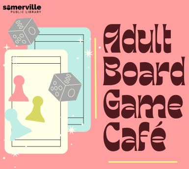 Cover image reading "adult board game cafe"