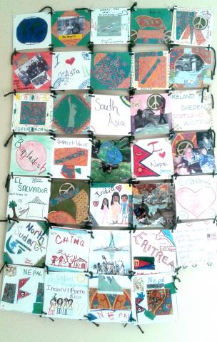 Somerville Library's paper immigration quilt